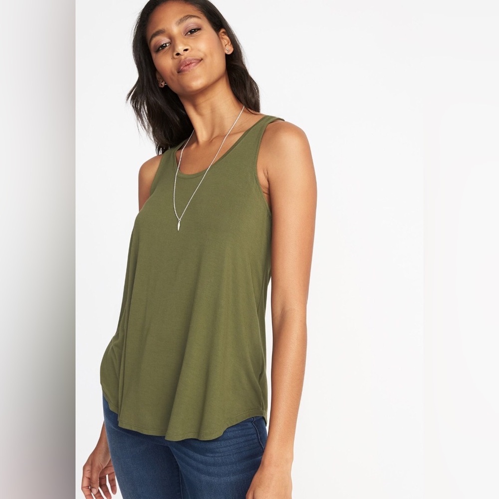 🟢 green old navy tunic tank top